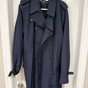 Aquascutum Navy Blue Travel Trench Coat size 46